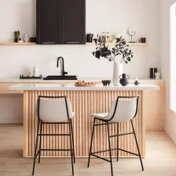 Bouclair Fabric and Metal Counter Stool* Bar & Counter Stools|Modern Bar & Counter Stools