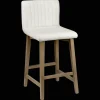 Bouclair Fabric and Natural Wood Bar Stool* Furniture Accessories|Bar & Counter Stools