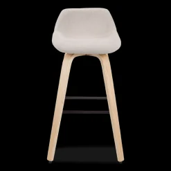 Bouclair Fabric and Natural Wood Stool* Furniture Accessories|Bar & Counter Stools