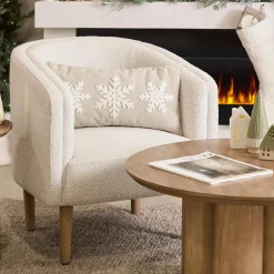 Bouclair Fabric and wood accent chair* Accent Chairs
