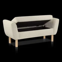 Bouclair Fabric and Wood Bench* Entryway Benches Ottomans And Poufs|Ottomans & Benches