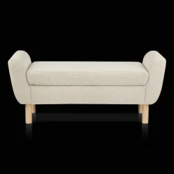 Bouclair Fabric and Wood Bench* Entryway Benches Ottomans And Poufs|Ottomans & Benches