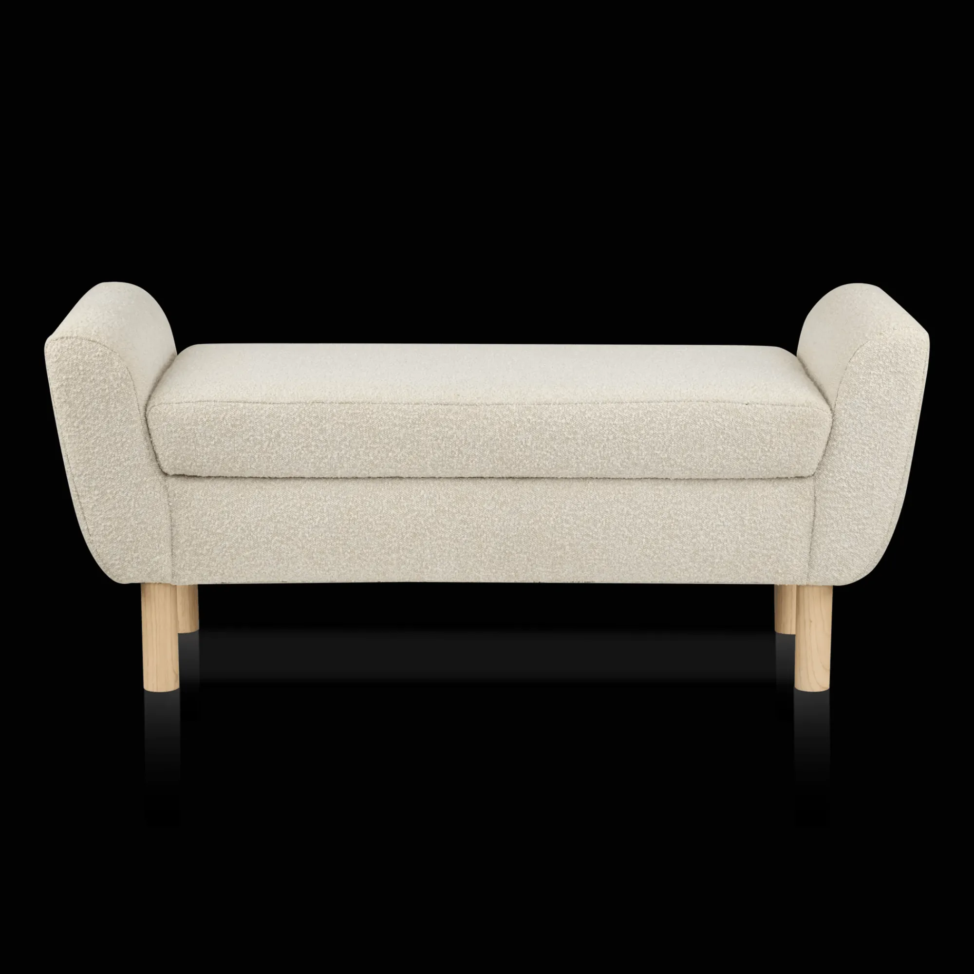 Bouclair Fabric and Wood Bench* Entryway Benches Ottomans And Poufs|Ottomans & Benches