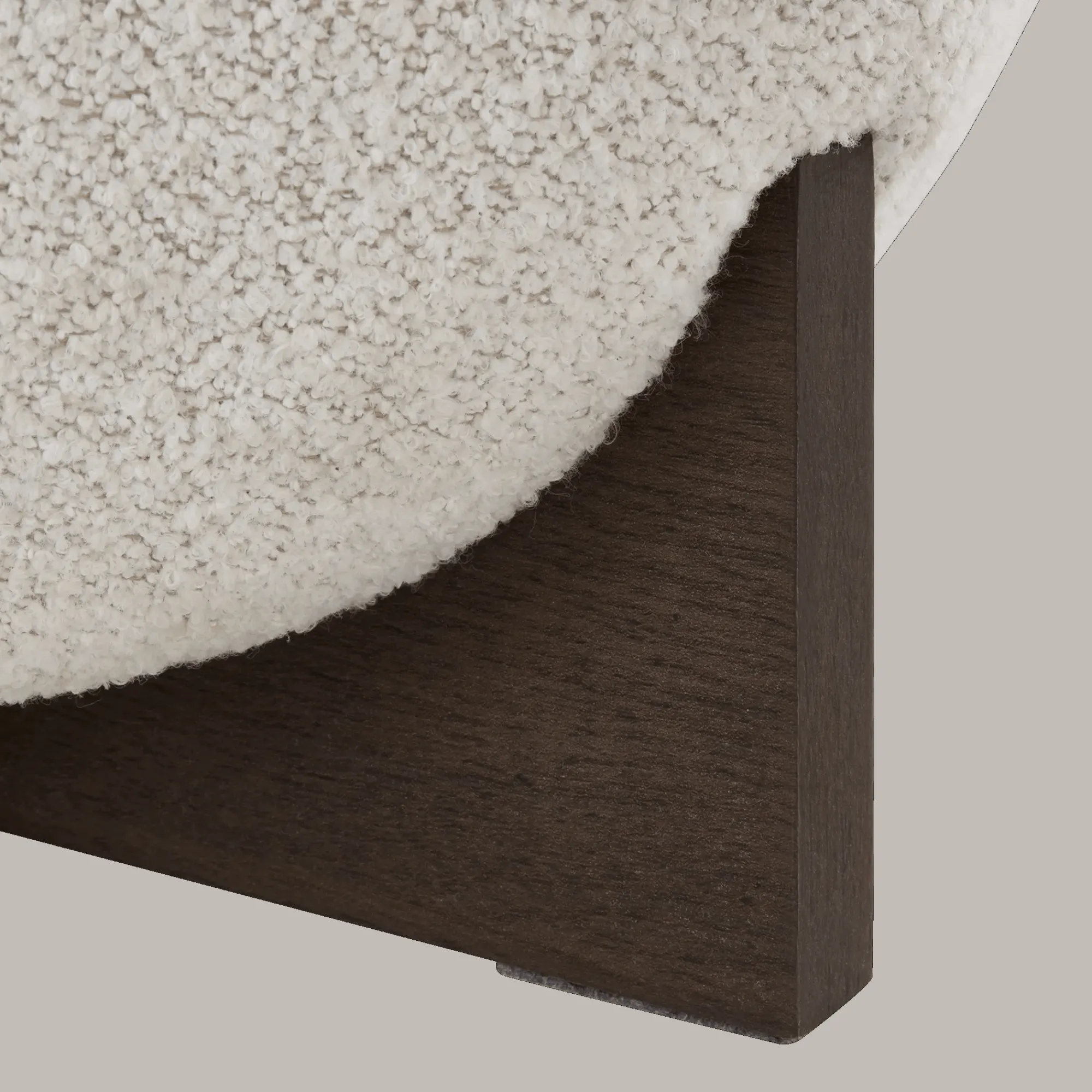 Bouclair Fabric and Wood Ottoman* Entryway Benches Ottomans And Poufs|Ottomans & Benches