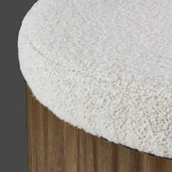 Bouclair Fabric and Wood Ottoman with Storage* Entryway Benches Ottomans And Poufs|Ottomans & Benches