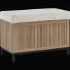 Bouclair Fabric and Wood Ottoman with Storage* Entryway Benches Ottomans And Poufs|Ottomans & Benches