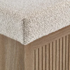 Bouclair Fabric and Wood Ottoman with Storage* Entryway Benches Ottomans And Poufs|Ottomans & Benches