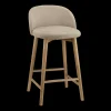 Bouclair Fabric and Wood Stool* Furniture Accessories|Bar & Counter Stools