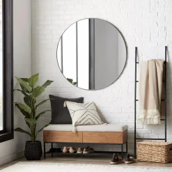 Bouclair Fabric Wood and Metal Storage Bench with Shoe Rack* Entryway Benches Ottomans And Poufs|Ottomans & Benches