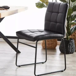 Bouclair Faux Leather and Metal Dining Chair* Furniture Accessories|Dining Chairs
