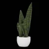 Bouclair Faux Rattan Ceramic Pot with Artificial Plant* Artificial Plants