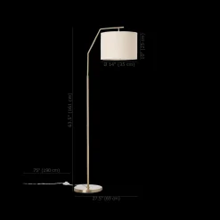 Bouclair Floor Lamp with Cream Shade and Gold Base* Floor Lamps