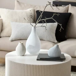 Bouclair Frosted Glass Table Vase* Modern Decorative Vases|Home Decorative Items & Objects