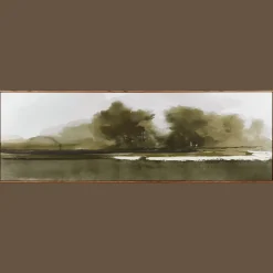 Bouclair Gel-Embellished Watercolor Landscape Framed Art* Mixed Media Art