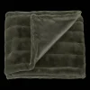 Bouclair Green Cougar Faux Fur Throw* Decorative Throws & Blankets