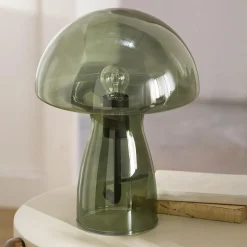 Bouclair Green Glass Mushroom Table Lamp* Table Lamps