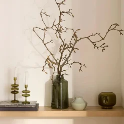 Bouclair Green Glass Pillar Candle Holder* Home Decorative Items & Objects|Candles & Candle Stick Holders