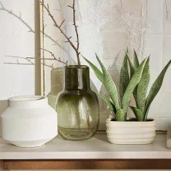 Bouclair Green Glass Vase* Modern Decorative Vases|Home Decorative Items & Objects