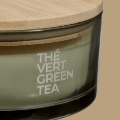 Bouclair Green Tea Candle with Wooden Lid* Candles & Candle Stick Holders
