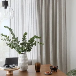 Bouclair Grey Eneca Back-Tab/Rod-Pocket Curtain* Sheer Curtains & Window Sheer Panels