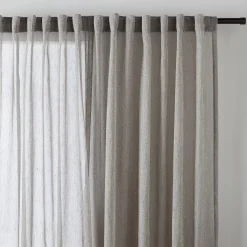 Bouclair Grey Eneca Back-Tab/Rod-Pocket Curtain* Sheer Curtains & Window Sheer Panels