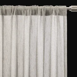 Bouclair Grey Eneca Back-Tab/Rod-Pocket Curtain* Sheer Curtains & Window Sheer Panels