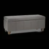 Bouclair Grey Faux Leather Storage Bench* Ottomans & Benches|Entryway Benches Ottomans And Poufs