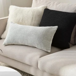 Bouclair Grey Maddox Faux Fur Decorative Pillow* Decorative Throw Pillows