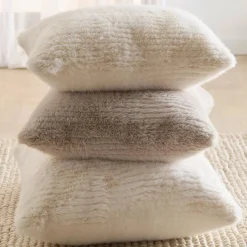 Bouclair Grey Maddox Faux Fur Decorative Pillow* Decorative Throw Pillows