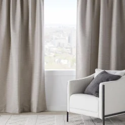Bouclair Grey Ortega Blackout Back-Tab Curtain* Sheer Curtains & Window Sheer Panels|Blackout Window Curtains