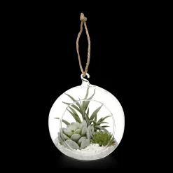Bouclair Hanging Terrarium with Artificial Succulent* Artificial Plants