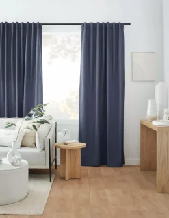 Bouclair Indigo Taha Rod Pocket Back Tab Blackout Curtain* Sheer Curtains & Window Sheer Panels|Blackout Window Curtains