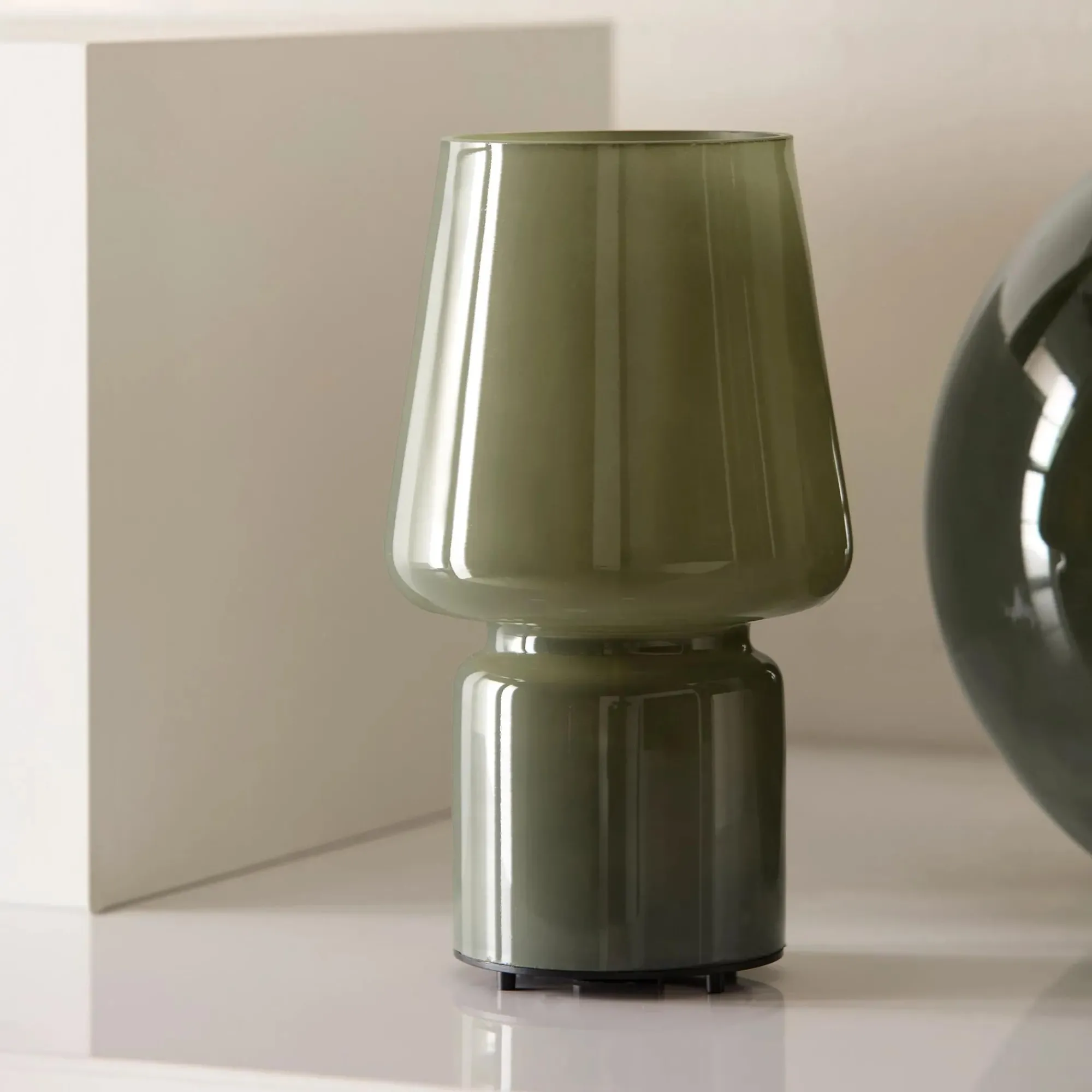 Bouclair Khaki Glass Table Lamp* Table Lamps