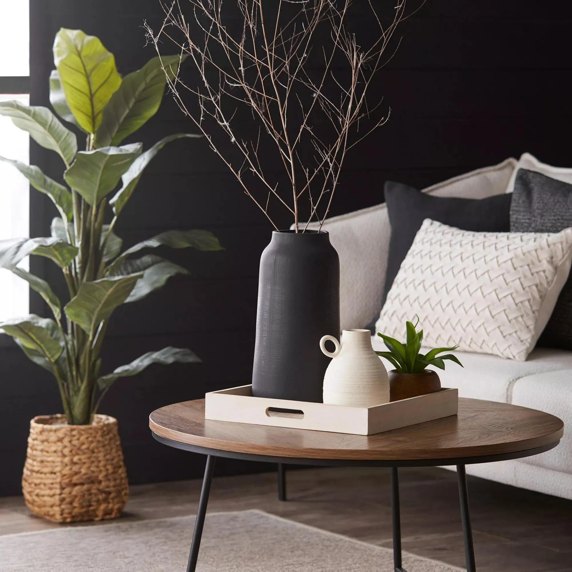 Bouclair Large Ficus in Rattan Pot* Branches|Artificial Flowers