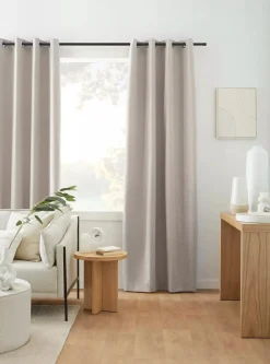 Bouclair Light Beige Dion Blackout Curtain* Sheer Curtains & Window Sheer Panels|Blackout Window Curtains