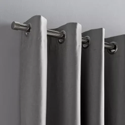 Bouclair Light Grey Chambray Blackout Curtain* Sheer Curtains & Window Sheer Panels|Blackout Window Curtains