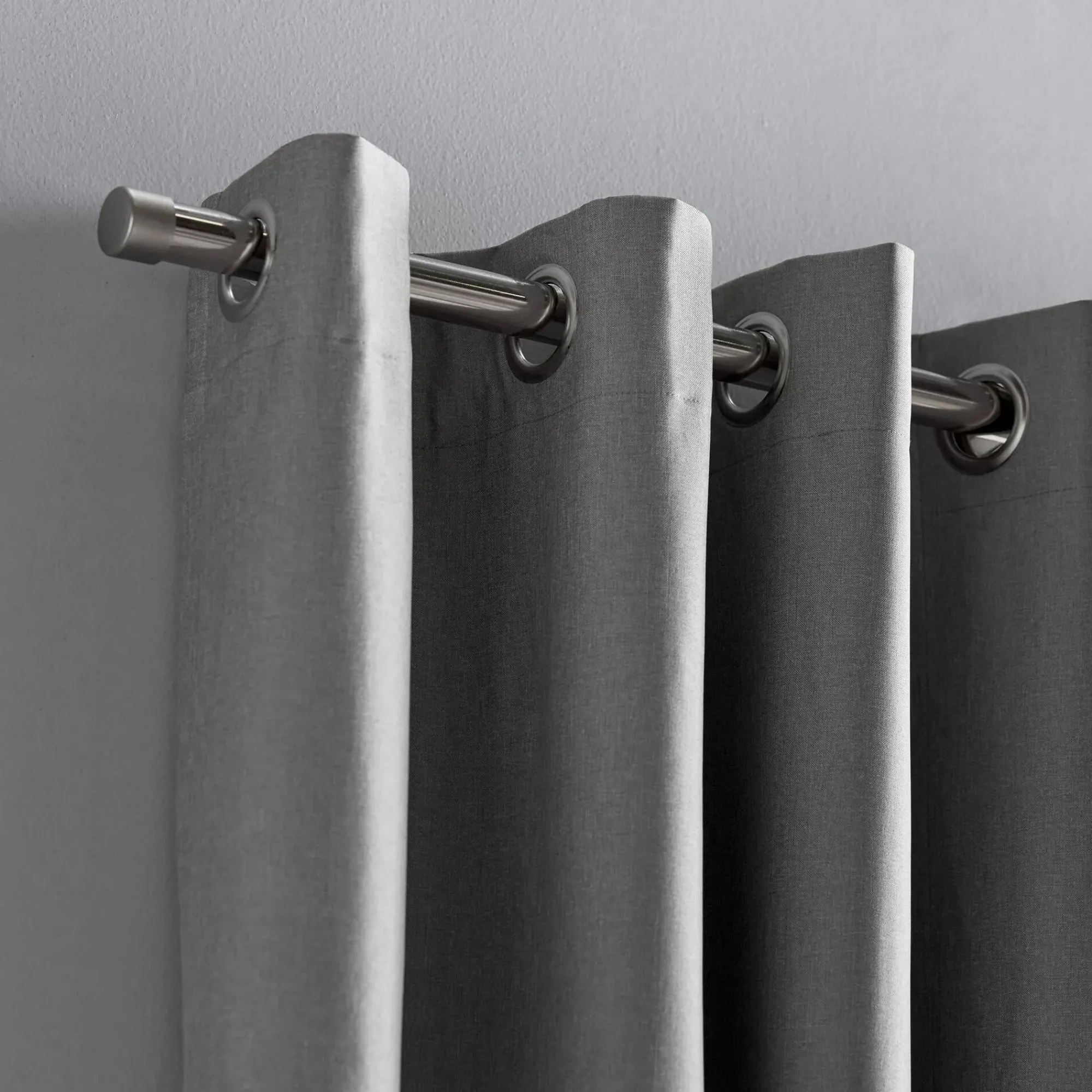 Bouclair Light Grey Chambray Blackout Curtain* Sheer Curtains & Window Sheer Panels|Blackout Window Curtains