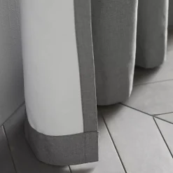 Bouclair Light Grey Chambray Blackout Curtain* Sheer Curtains & Window Sheer Panels|Blackout Window Curtains