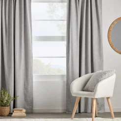 Bouclair Light Grey Chita Back Tab Blackout Curtain* Sheer Curtains & Window Sheer Panels|Blackout Window Curtains