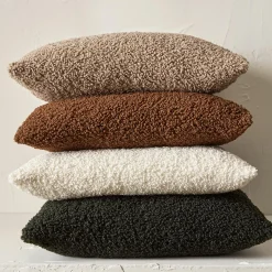 Bouclair Medium Brown Doodle Boucle Decorative Throw Pillow* Decorative Throw Pillows