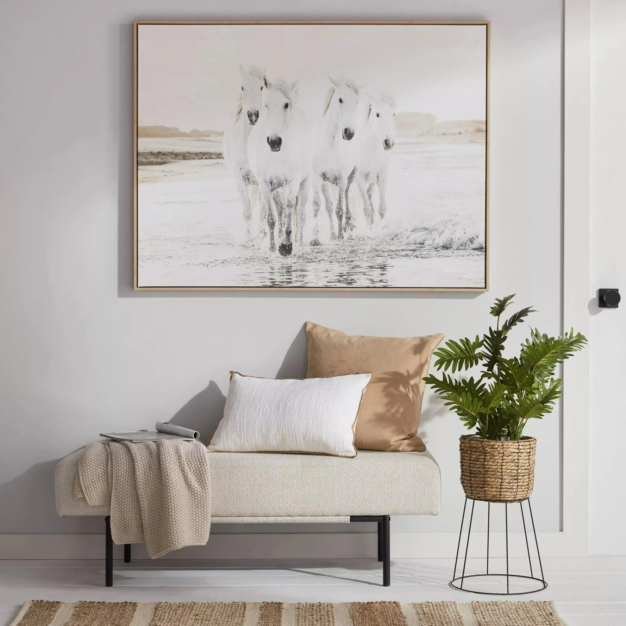 Bouclair Natural Rattan Planter on Metal Legs* Artificial Plants