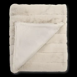 Bouclair Oatmeal Cougar Faux Fur Throw* Decorative Throws & Blankets