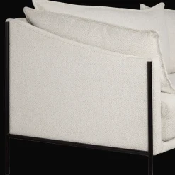 Bouclair Oatmeal Fabric Sofa with Black Metal Legs* Accent Chairs & Sofas|Accent Chairs