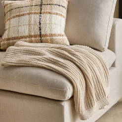 Bouclair Ochre Ribba Throw* Decorative Throws & Blankets