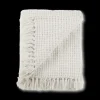 Bouclair Off White Basic Chenille Knit Throw* Decorative Throws & Blankets