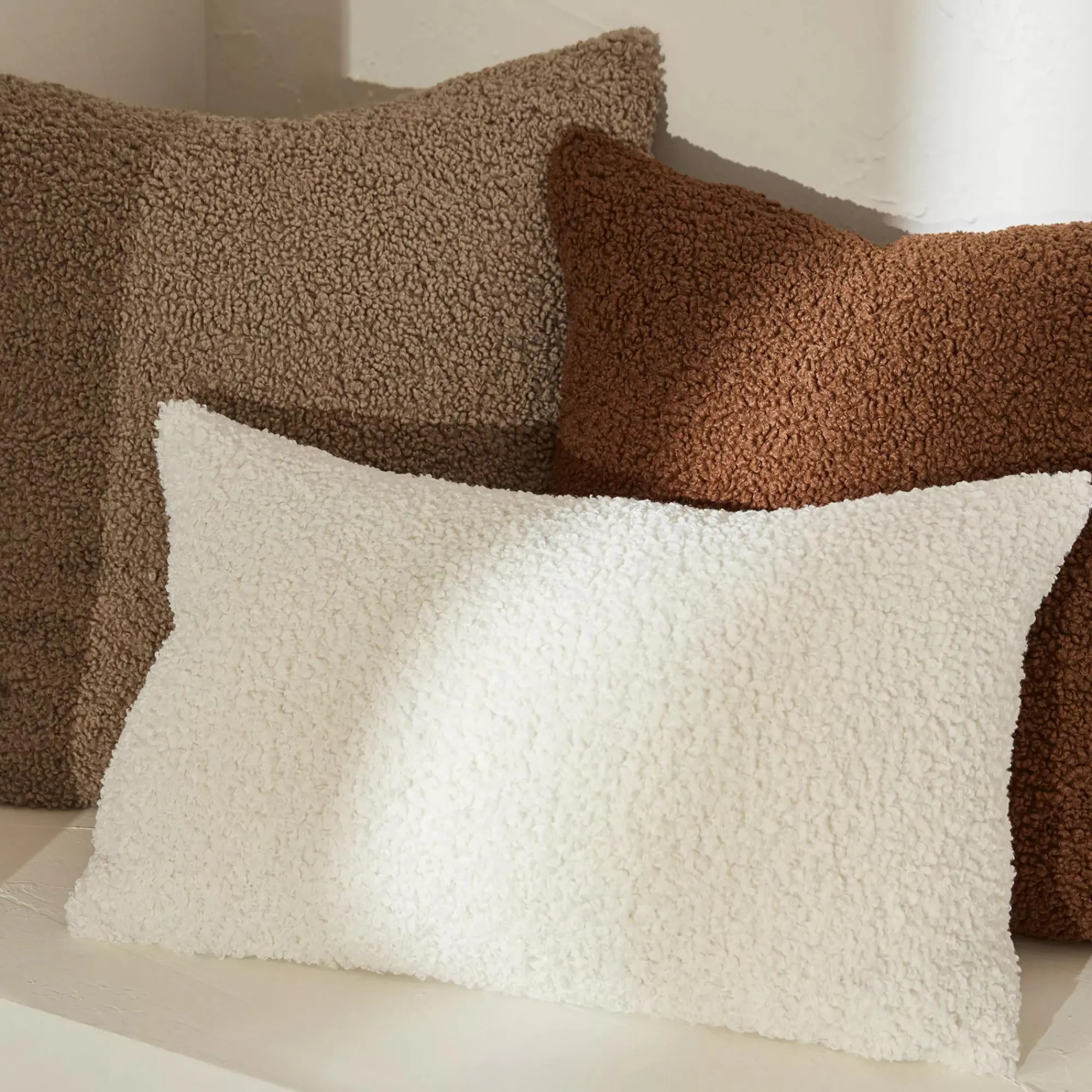 Bouclair Off White Doodle Boucle Decorative Throw Pillow* Decorative Throw Pillows