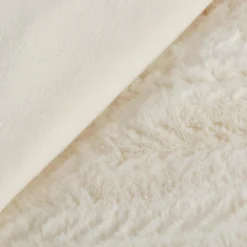 Bouclair Off White Ellyn Faux Fur Throw* Decorative Throws & Blankets