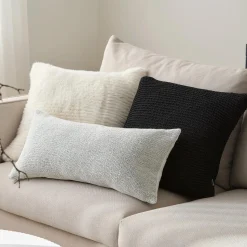 Bouclair Off White Maddox Faux Fur Decorative Pillow* Decorative Throw Pillows