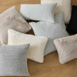 Bouclair Off White Maddox Faux Fur Decorative Pillow* Decorative Throw Pillows