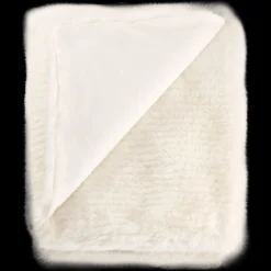 Bouclair Off White Maddox Faux Fur Throw* Decorative Throws & Blankets